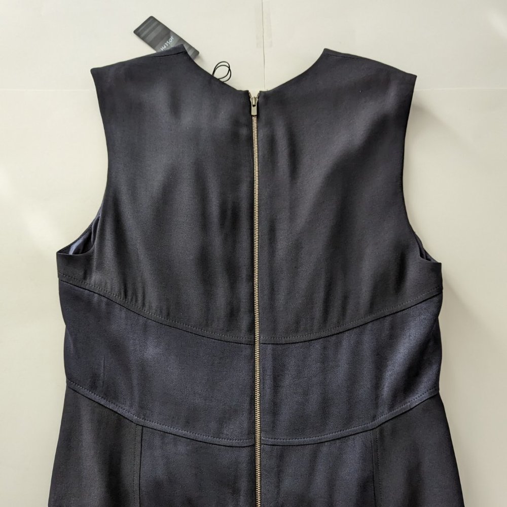 JOSEPH Navy Satin Crepe Midi Dress - Picture 6 of 14